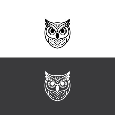 Baykuş logo vektör şablonu tasarım çizimi