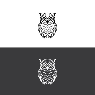 owl logo vector icon template design illustration clipart