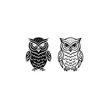 owl logo vector icon template design illustration clipart