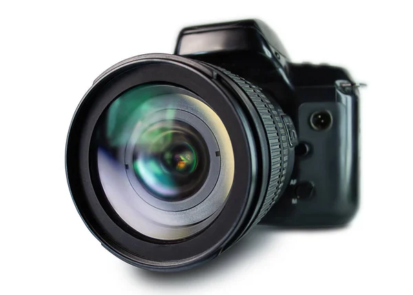 Camera Foto Lens Geïsoleerd Witte Achtergrond Close — Stockfoto