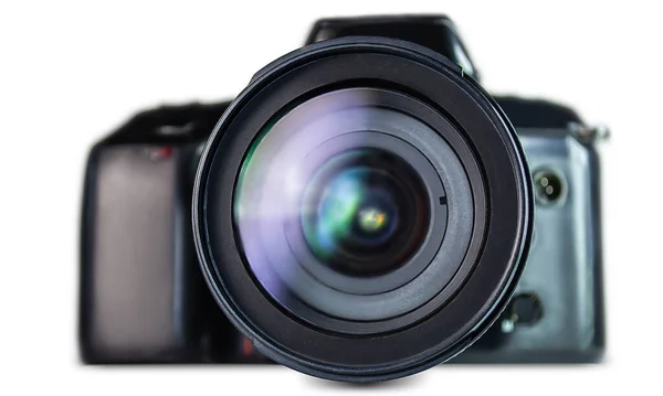 Camera Foto Lens Geïsoleerd Witte Achtergrond Close — Stockfoto