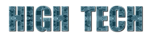 Набор Слов Инновациях Компьютерных Технологиях Слово Hie Tech Текстурой Электронной — стоковое фото