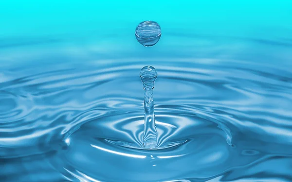 Капля Прозрачной Воды Брызгает Концентрических Кругах Сохраняя Освежающую Чистоту — стоковое фото