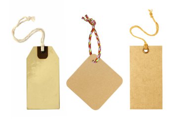 İzole edilmiş beyaz arkaplanda etiket