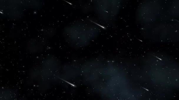 Night Sky Shooting Estrelas Sobreposição Motion Loop Fundo — Vídeo de Stock