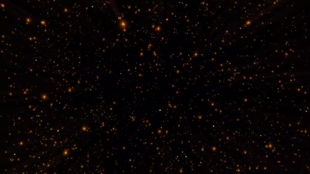 Golden Stars Field Space Motion Loop Background Stock Video