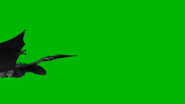 緑の画面で飛ぶ龍 — ストック動画