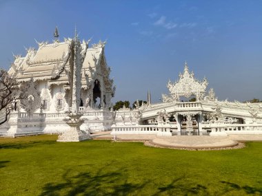 Wat Rong Khun or the White temple of Chiang Rai Thailand,  