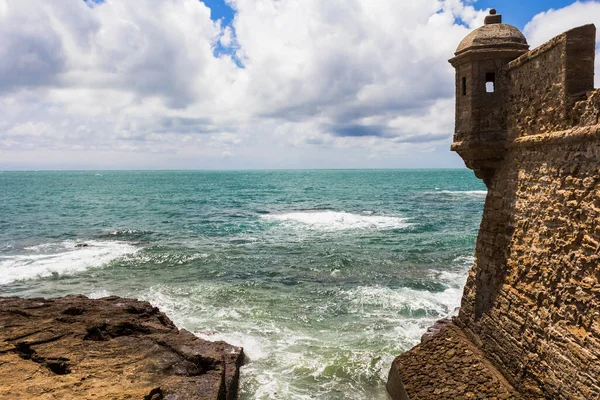 Dobytí Části Pevnosti San Sebastian Zatažený Den Cádizu Španělsko — Stock fotografie