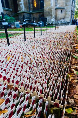 Londra, İngiltere - 8 Kasım 2013: Bazı İngiliz mezarları sonbaharın bulutlu bir gününde, Londra, İngiltere.