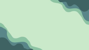 4K döngülü animasyon. Dalga animasyonlu arkaplan çizimi yeşil renkler. Modern renkli duvar kağıdı.