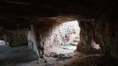 Scenic view of cave at Fabrica Hill Paphos, Cyprus