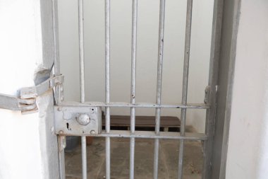 Prison security building. Boundary security wall. Prison for arrest criminals or terrorists. Private area. Military zone concept.