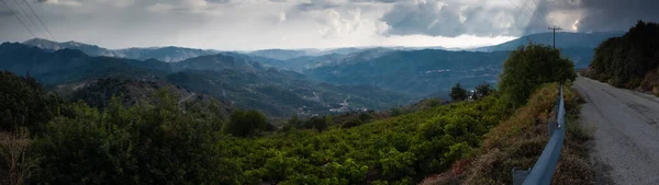 view from madari trail mountain line of Troodos.