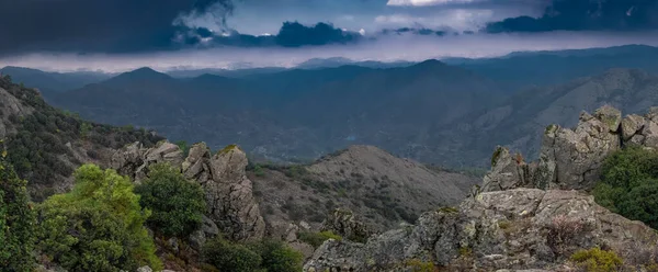 view from madari trail mountain line of Troodos.