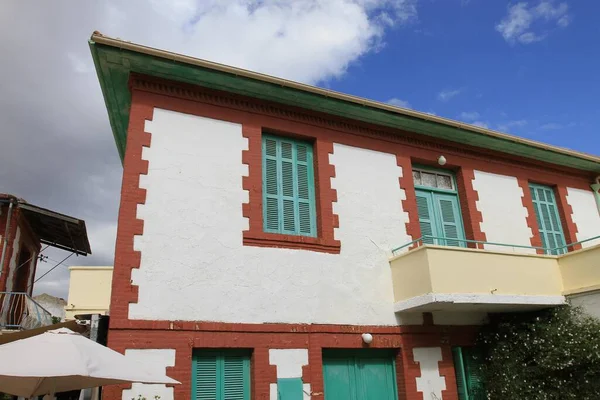 stock image Old building on street of ancient village of Omodos in Cyprus