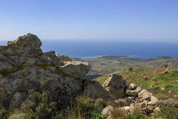 Akamas Poloostrov Paphosu Kypr Letecký Výhled Moře Divoká Pláž Žlutá — Stock fotografie