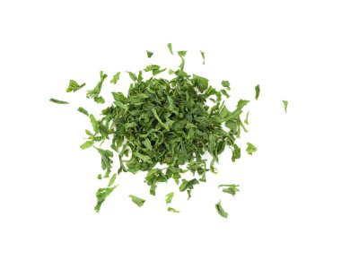 Kurutulmuş maydanoz beyaz arka plan görünümünde izole