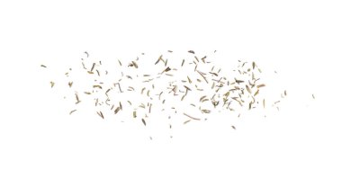 Kurumuş kekik yığını beyaz arkaplan görünümünde izole edildi