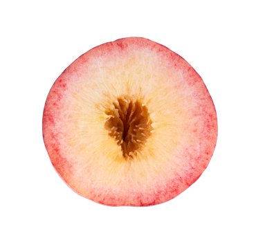 Beyaz arkaplanda şeftali izole