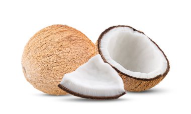 Hindistan cevizi beyaz arkaplanda izole edildi