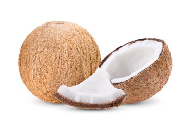 Hindistan cevizi beyaz arkaplanda izole edildi