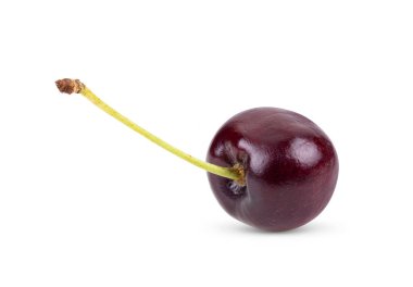 Beyaz arkaplanda kırmızı kiraz izole edildi