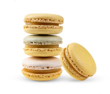 Beyaz arka plan üzerinde izole macarons