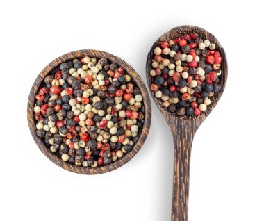 Kırmızı, kırmızı, siyah, beyaz karışımı beyaz arka planda izole edilmiş. Üst görünüm