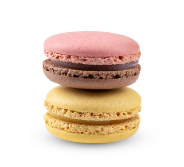 Beyaz arka plan üzerinde izole macarons