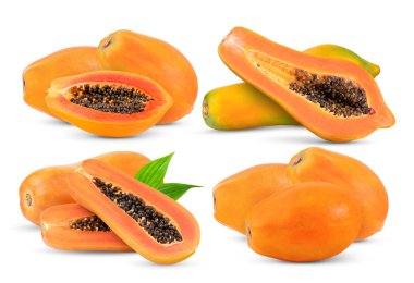 papaya beyaz arkaplanda izole