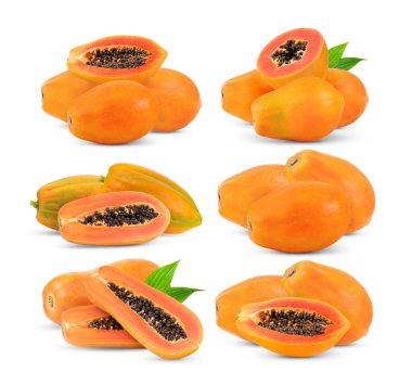 papaya beyaz arkaplanda izole