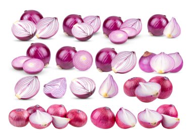 Beyaz arkaplanda soğan izole edildi