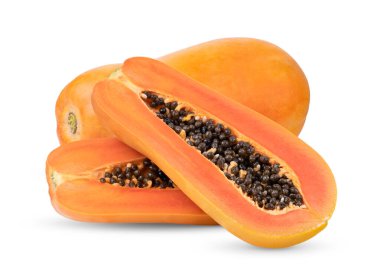 Papaya beyaz arka planda izole edildi
