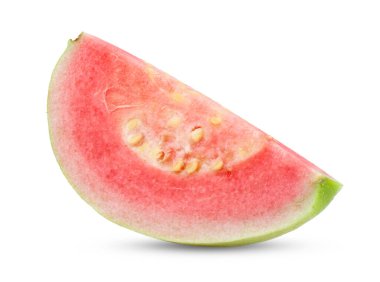 Pembe guava beyaz arkaplanda izole