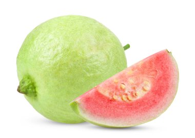 Pembe guava beyaz arkaplanda izole