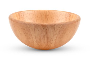 Ahşap kase beyaz arkaplanda izole