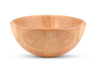 Ahşap kase beyaz arkaplanda izole