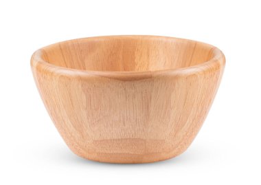 Ahşap kase beyaz arkaplanda izole