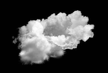Siyah arkaplanda beyaz bulutlar veya duman izole edilmiş