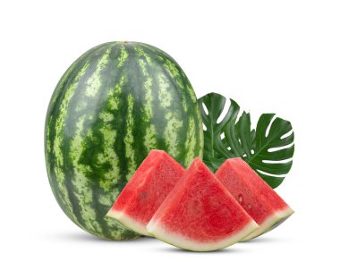 Beyaz arkaplanda karpuz izole