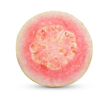 Pembe guava beyaz arkaplanda izole