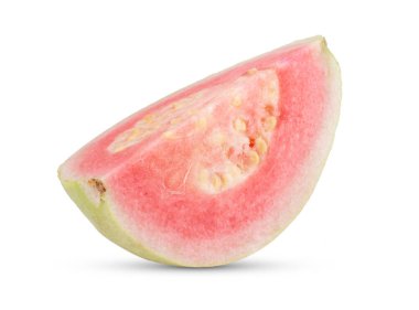 Pembe guava beyaz arkaplanda izole