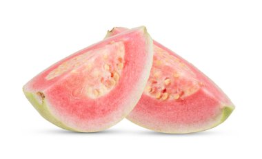 Pembe guava beyaz arkaplanda izole