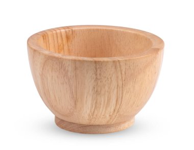 Ahşap kase beyaz arkaplanda izole