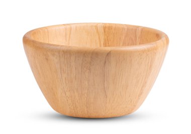 Ahşap kase beyaz arkaplanda izole