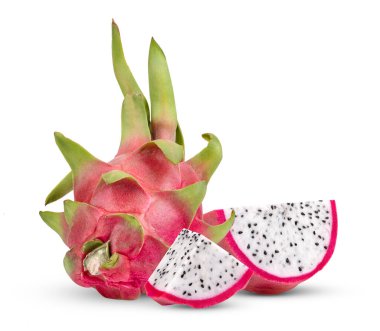 Ejderha meyvesi, pitaya beyaz arka planda izole