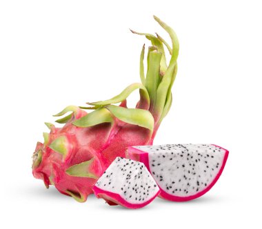 Ejderha meyvesi, pitaya beyaz arka planda izole