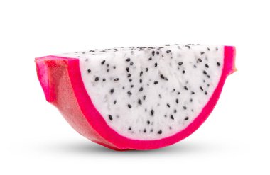 ejderha meyvesi, pitaya dilimi daha beyaz arka planda izole