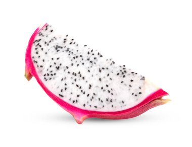 Dragon meyve, beyaz arka plan üzerinde izole pitaya dilim